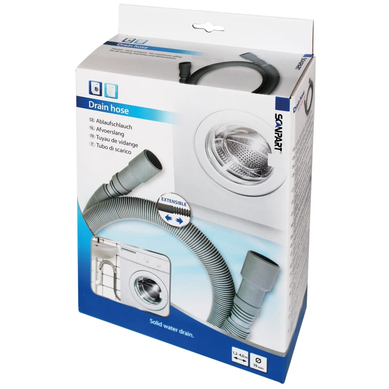 Scanpart Afvoerslang Wasmachine en Vaatwasser Uittrekbaar 1,2-4m 1 stuk