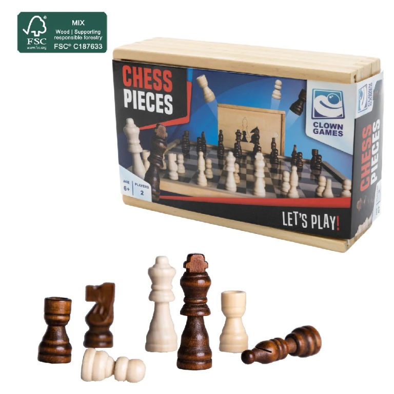 Clown Games Schaakstukken Set van 32 Stuks - FSC Hout
