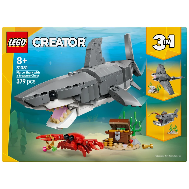 LEGO Creator 3in1 Bouwset Woeste Haai met Schatkist