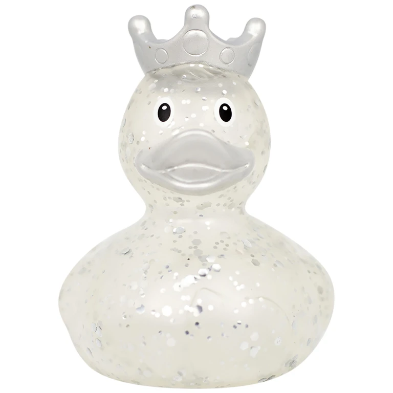 Lilalu Glitter Badeend met Kroon Zilver - 1 stuk