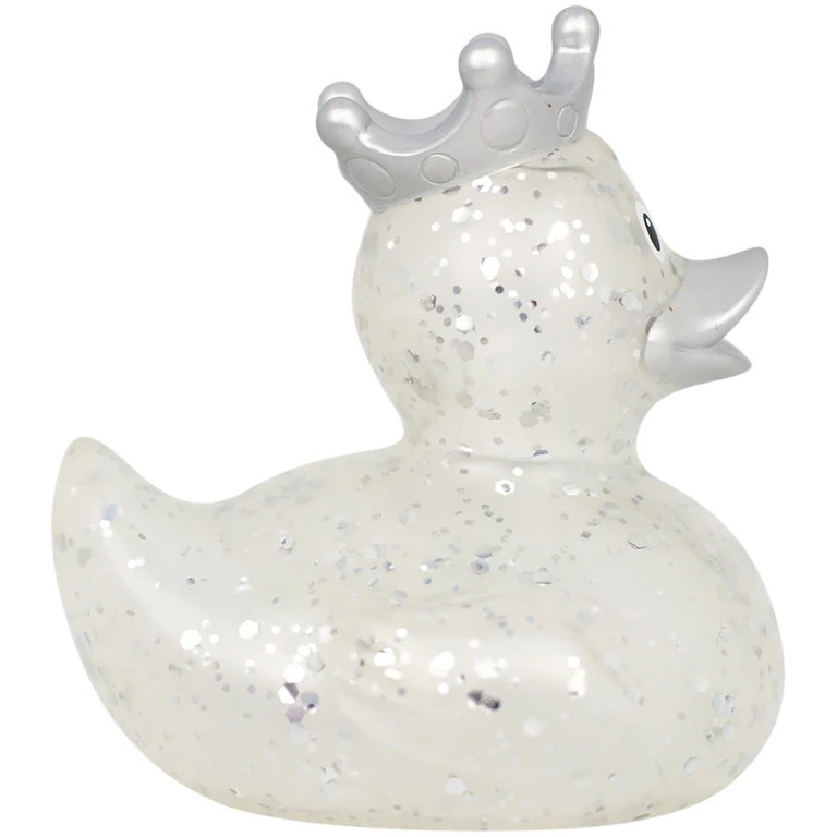 Lilalu Glitter Badeend met Kroon Zilver - 1 stuk