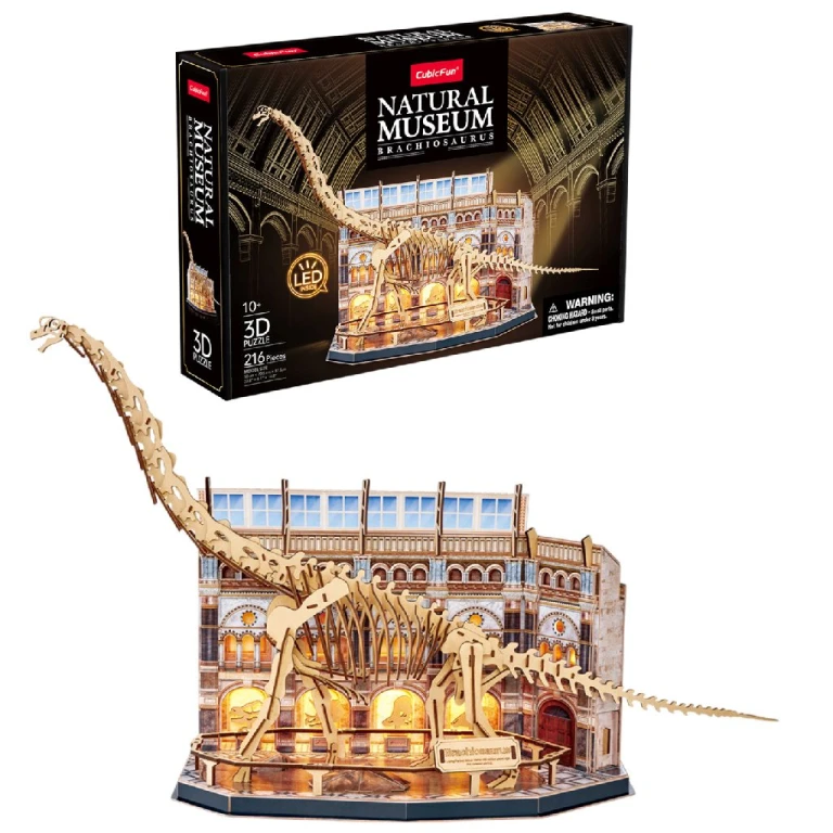 CubicFun 3D Puzzel Brachiosaurus LED Hout-look