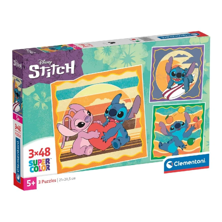 Clementoni Stitch Legpuzzels - set van 3 puzzels van 48 stuks