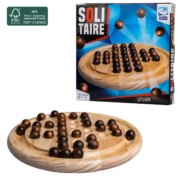 Clown Games Solitaire Houten Bordspel FSC - 1 stuk