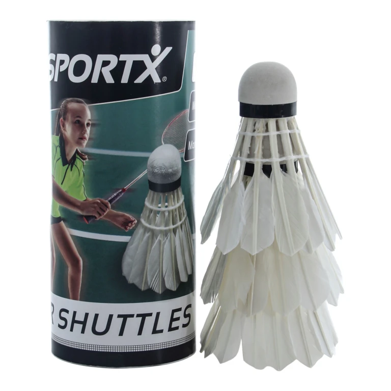 SportX Badmintonshuttles Veren Wit 3 stuks FSC