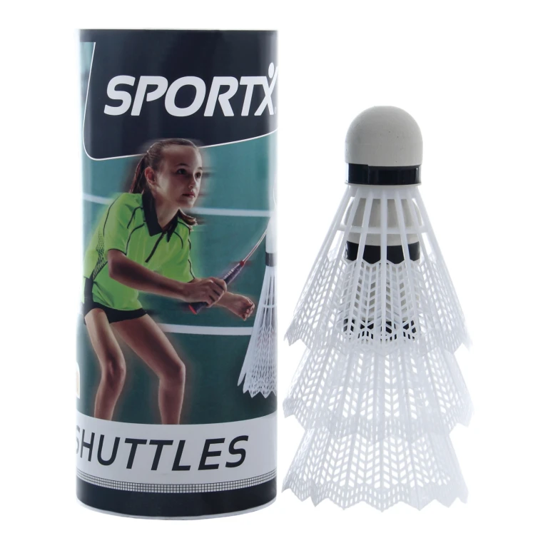 SportX Badminton Shuttles Wit 3 stuks FSC