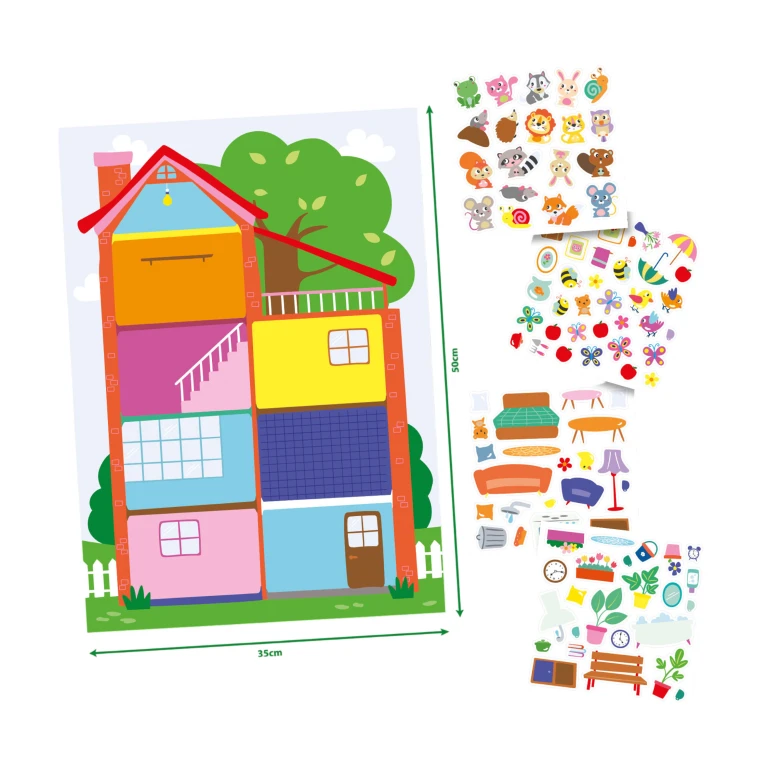 SES My First Poster met stickers Huis - 1 stuk