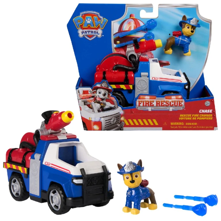 Paw Patrol Fire Rescue Vehicle Chase brandweerwagen set van 4