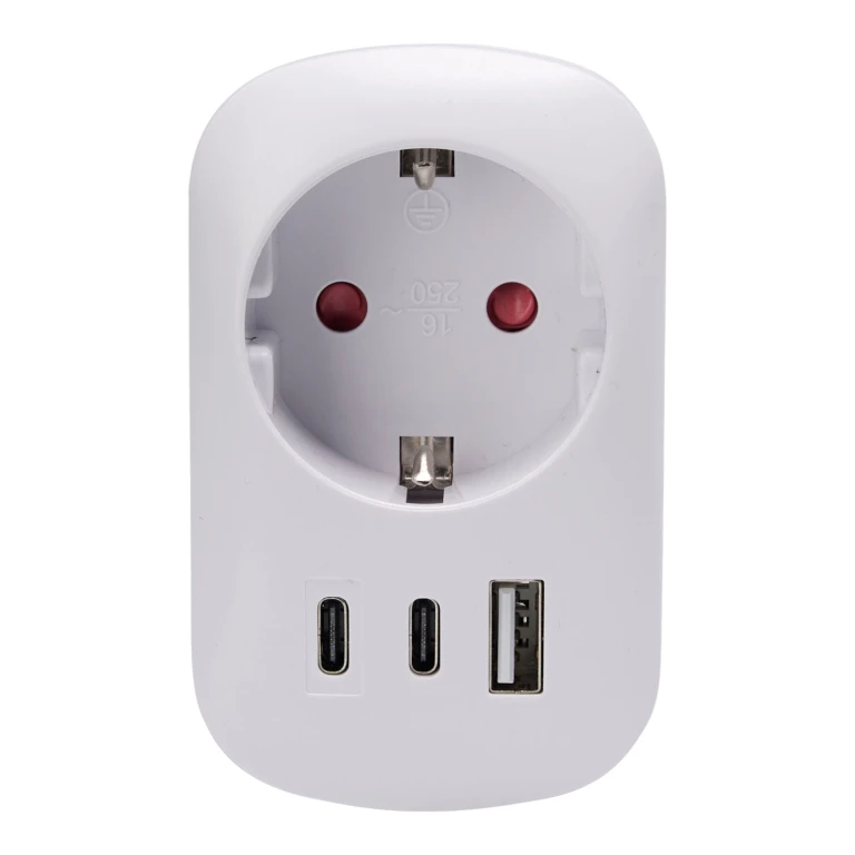 Stekker met 3 USB-poorten (2x A, 1x C), 1 stuk