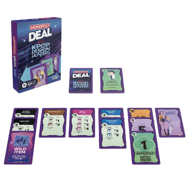 Monopoly Deal K-Pop Demon Hunters kaartspel - 1 stuk
