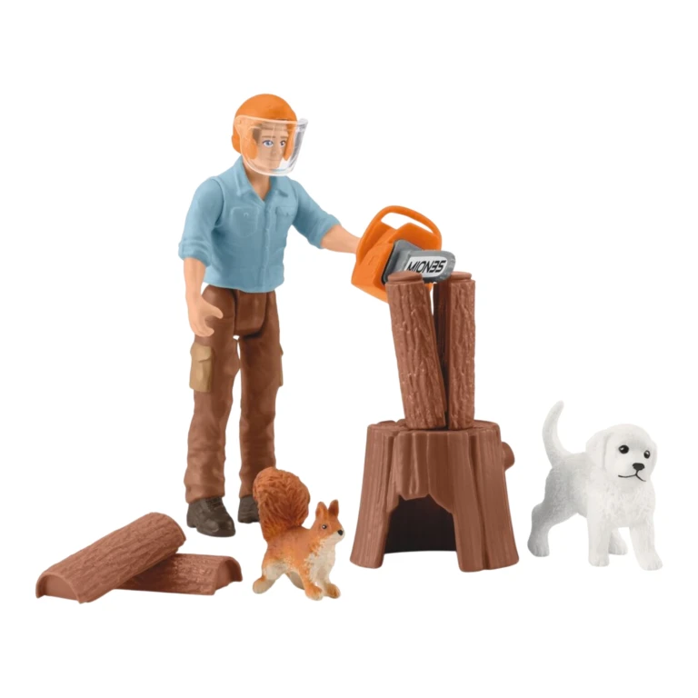 Schleich Bosbouwer met Hondje Speelset voor Kinderen