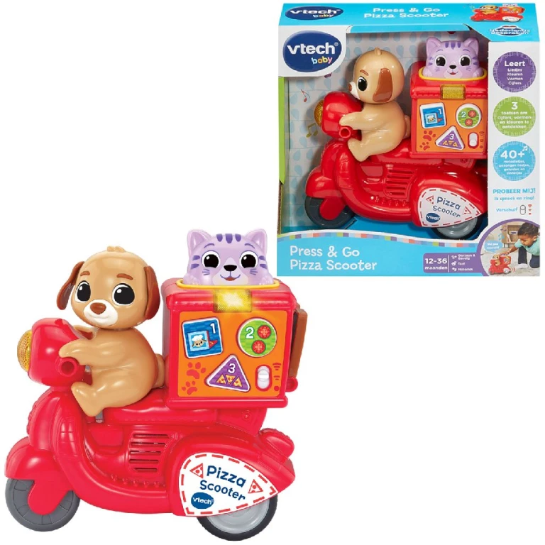 VTech Baby Press En Go Pizza Scooter - 1 stuk