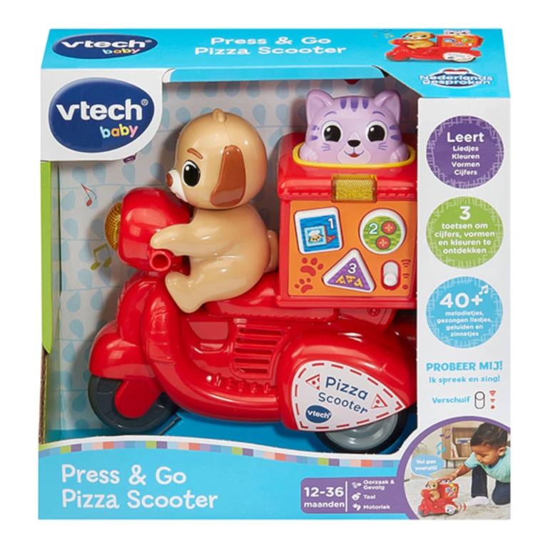 VTech Baby Press En Go Pizza Scooter - 1 stuk