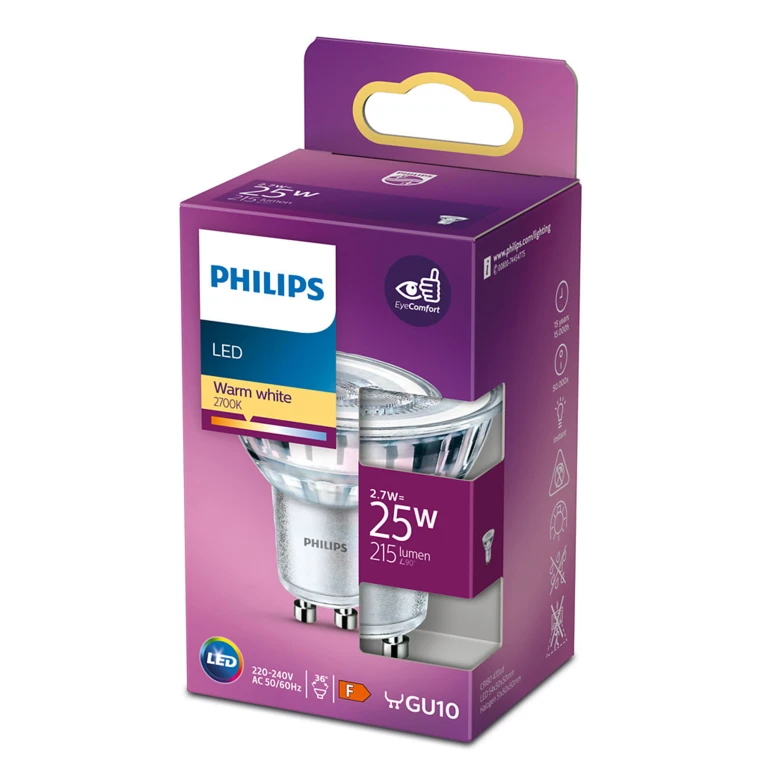 Philips LED spot GU10 3.1W 215Lm reflector - 1 stuk