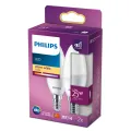 Philips LED lamp E14 2.8W 250Lm kaars mat 2 stuks