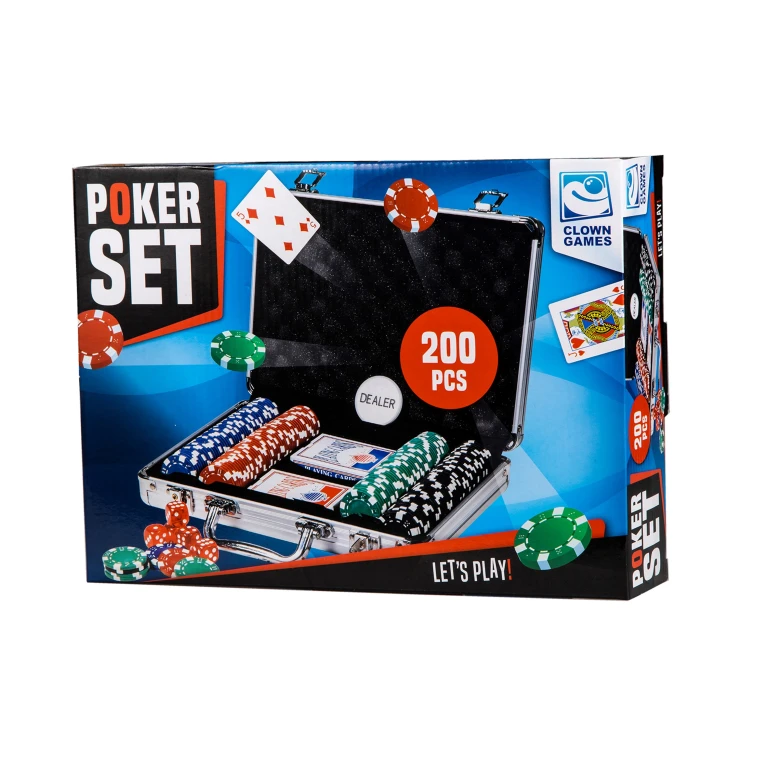 Clown Games Poker Set met Aluminium Koffer - 202-delig