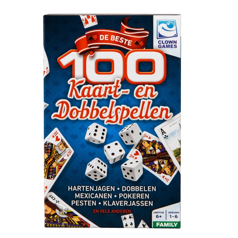 Clown Games 100 Kaart- en Dobbelspellen set