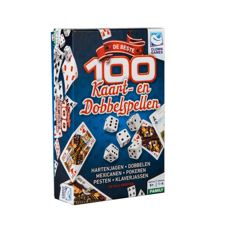 Clown Games 100 Kaart- en Dobbelspellen set