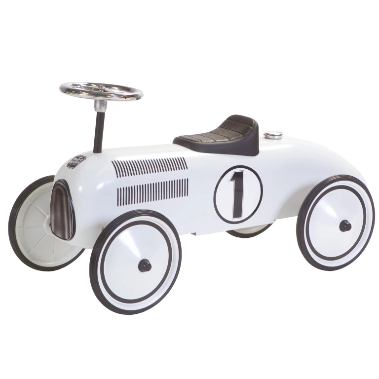 Retro Roller Loopauto Lewis - Wit - 1 stuk