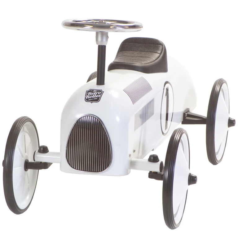 Retro Roller Loopauto Lewis - Wit - 1 stuk