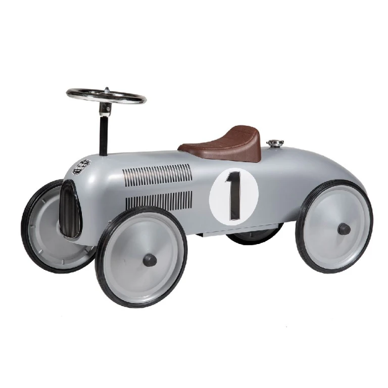 Retro Roller Loopauto Jean - Zilver - 1 stuk