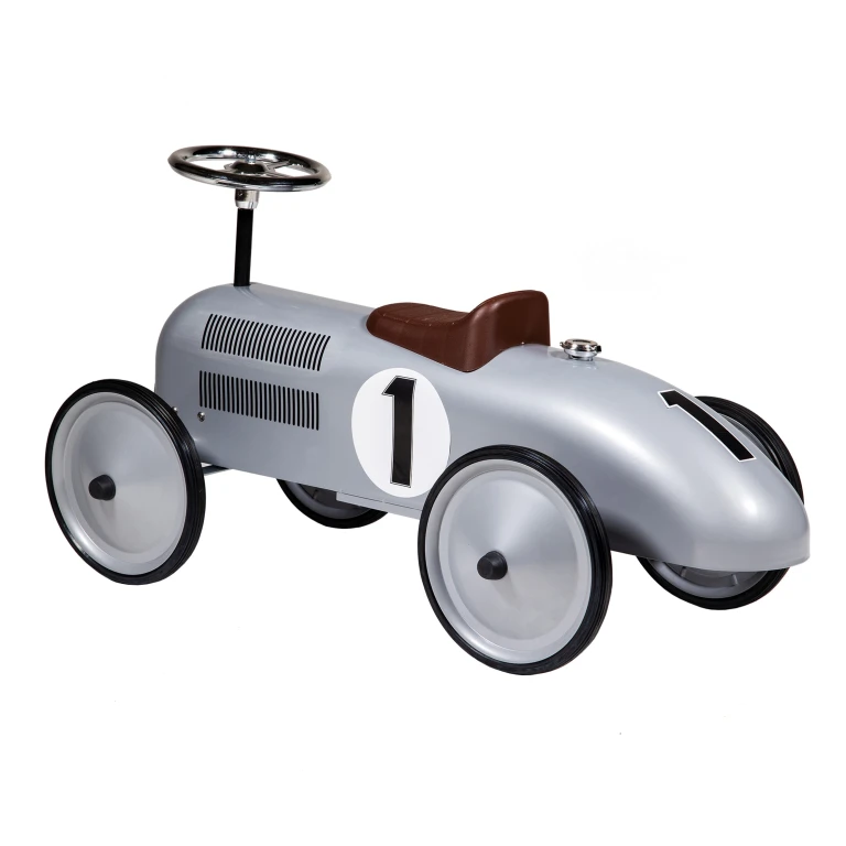 Retro Roller Loopauto Jean - Zilver - 1 stuk