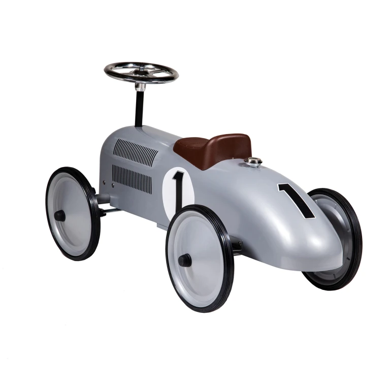 Retro Roller Loopauto Jean - Zilver - 1 stuk