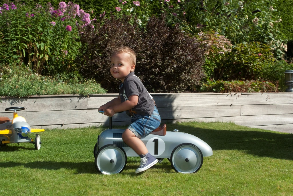 Retro Roller Loopauto Jean - Zilver - 1 stuk
