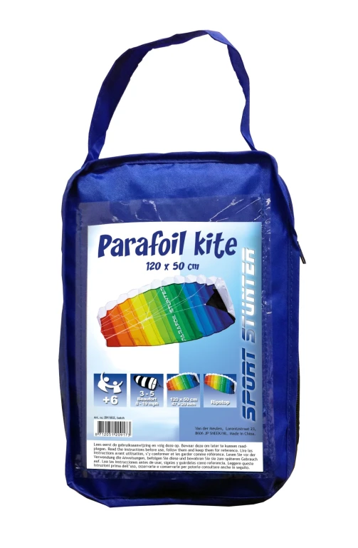 Parafoil Stunter Vlieger Regenboog 120x50 cm - 1 stuk