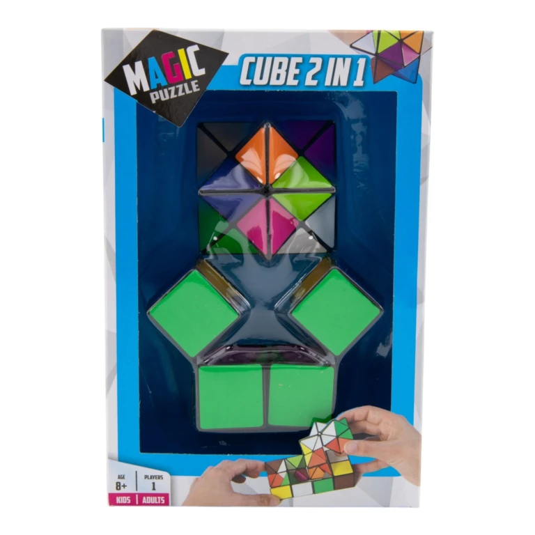 Magic Puzzle Cube 2-in-1 Puzzelset - Kleurrijk - 1 stuk