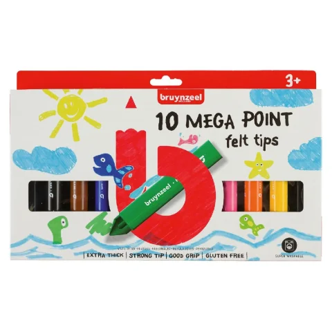 Bruynzeel Viltstiften Mega Point 10st 3+