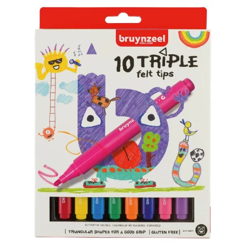 Bruynzeel Viltstiften Triple 10st 4+
