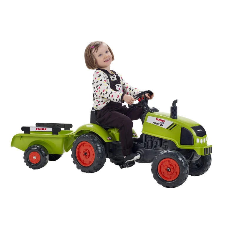 FALK Speelgoedtractor Claas Arion 410 Groen 2+ met aanhanger