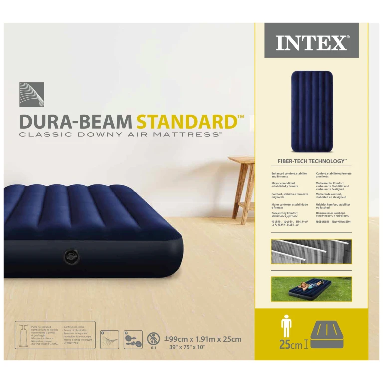 Intex Classic Downy luchtbed eenpersoons 99x191x25 cm - 1 stuk