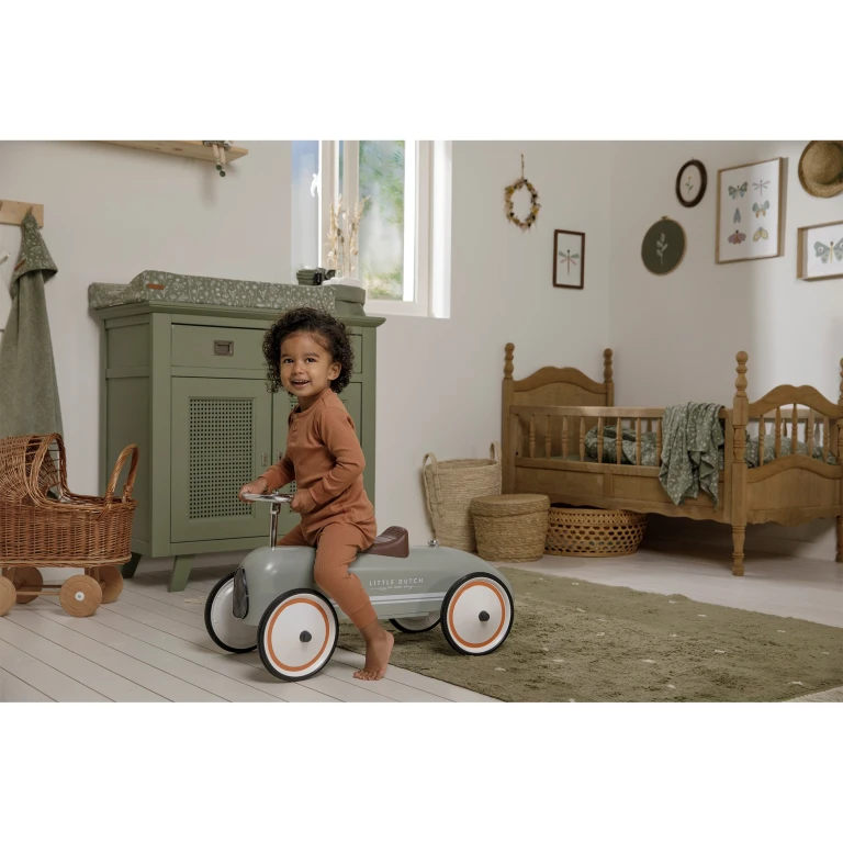 Little Dutch Retro Roller Loopauto Olive - 1 stuk