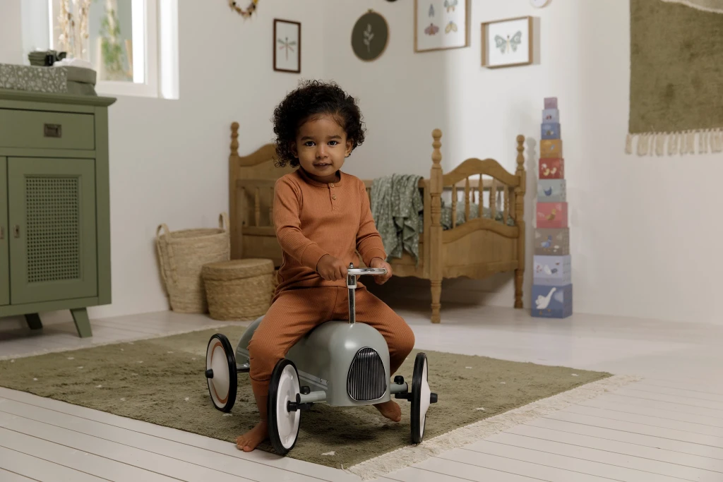 Little Dutch Retro Roller Loopauto Olive - 1 stuk