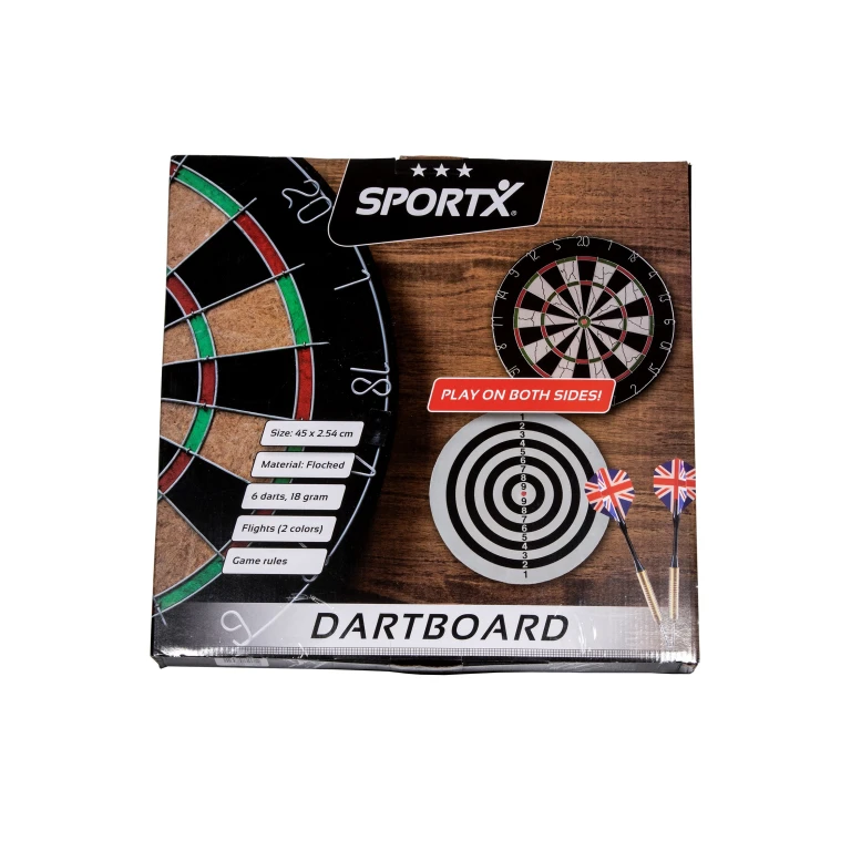 SportX Dartbord Flocked PVC met 6 Darts