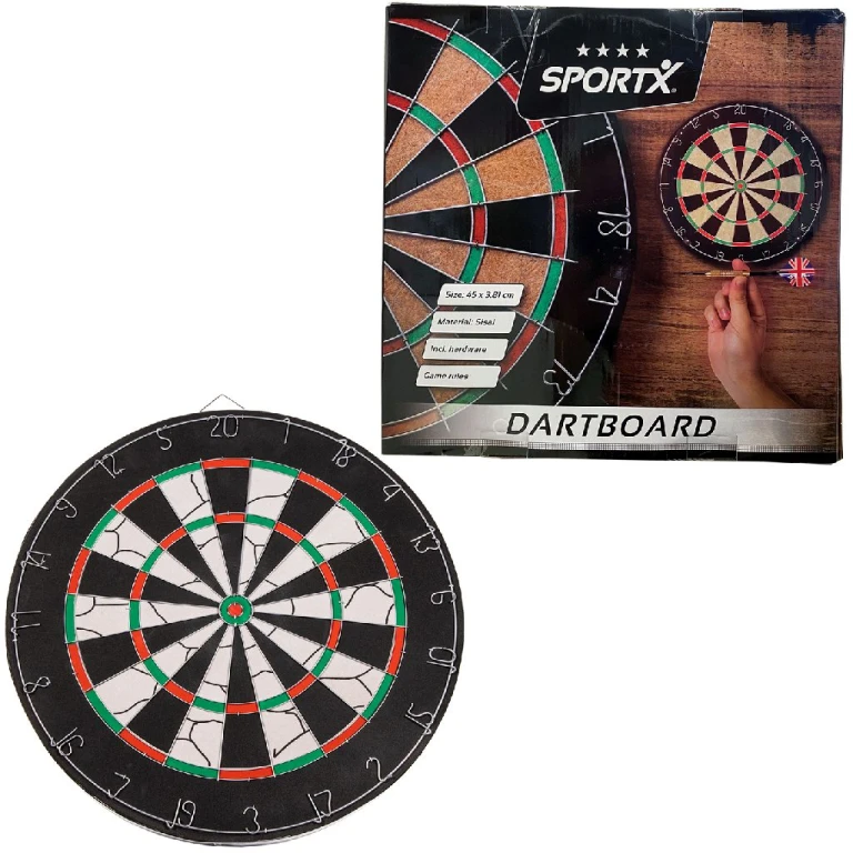 SportX Dartbord Sisal Zilver 1 stuk