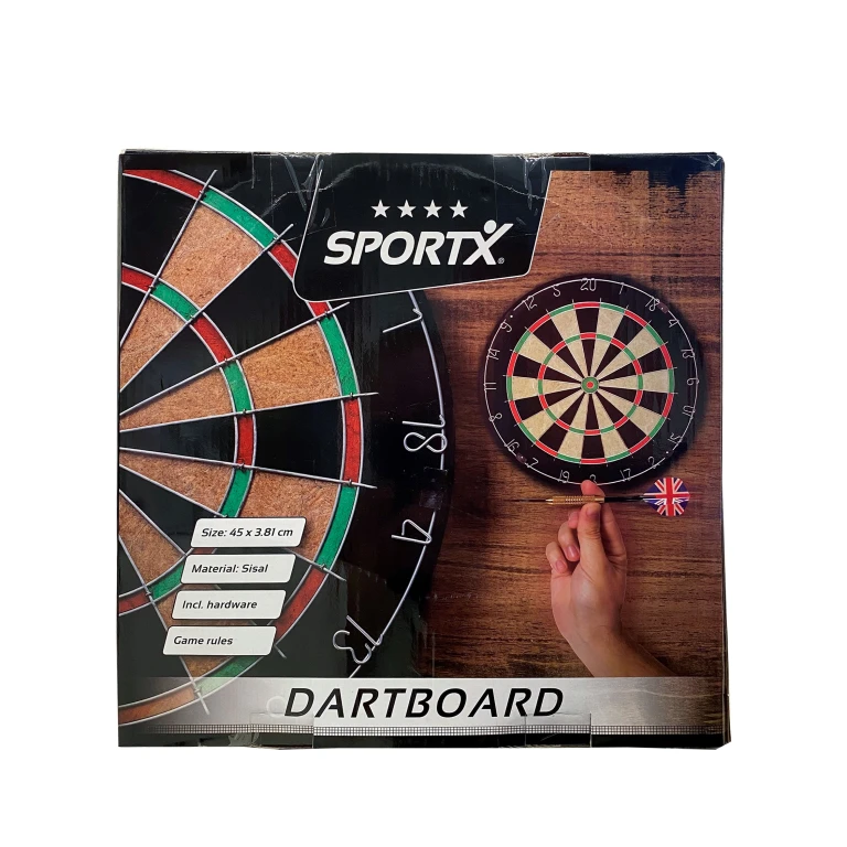 SportX Dartbord Sisal Zilver 1 stuk