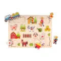 Houten Knopjes Puzzel Boerderij 40x30cm