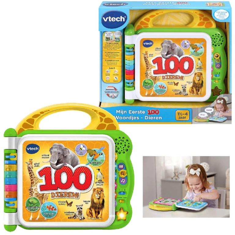 VTech Mijn Eerste 100 Woordjes Dieren Interactief Boek - 1 stuk