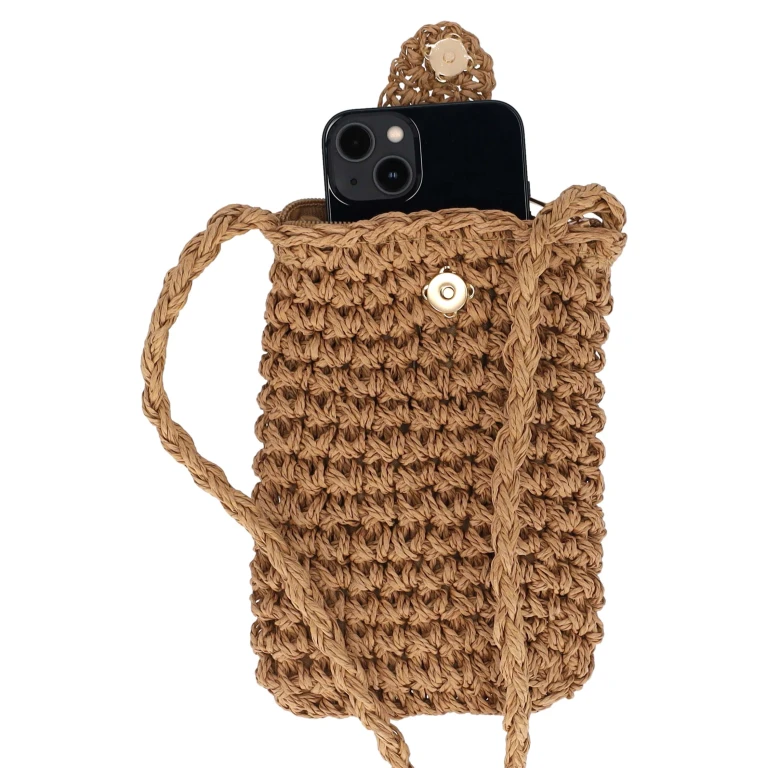 Sarlini Telefoontasje Textiel Taupe - 1 stuk