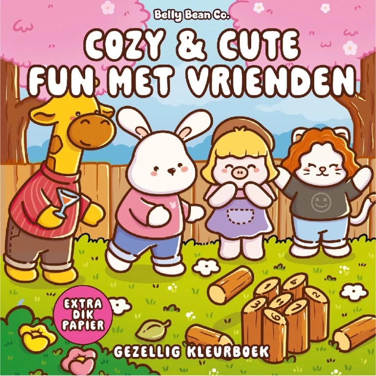 Kleurboek Cozy en Cute Fun Met Vrienden - 1 stuk