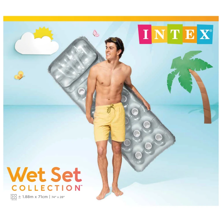 Intex Suntan 18-pocket luchtbed - Zilver