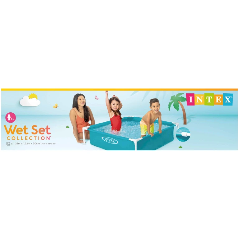 Intex Mini Frame kinderzwembad - Blauw - 122 x 122 x 30 cm