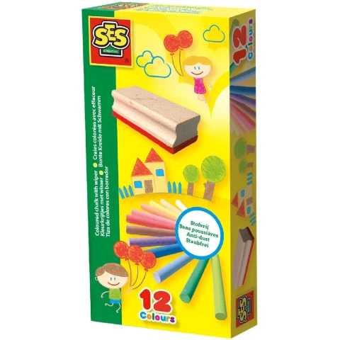 Ses 00208 Kleurkrijtjes + Wisser