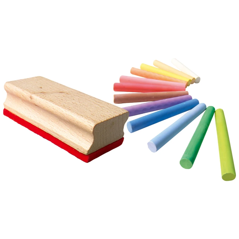SES Kleurkrijtjes set met wisser - 1 stuk - 12 kleuren