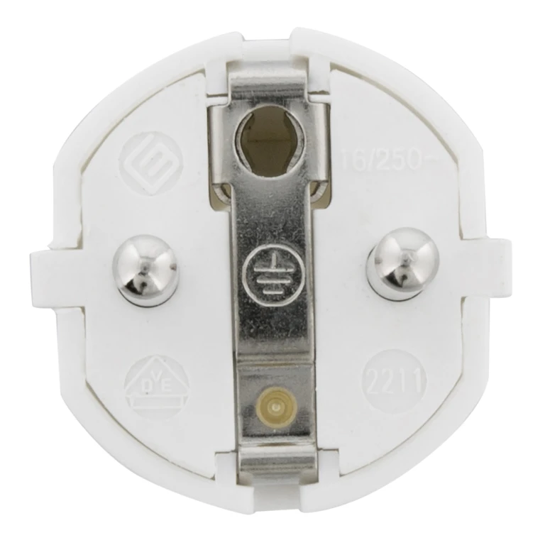 Merkloos Stekker Wit Recht RA PVC 10/16A 250V 1 stuk