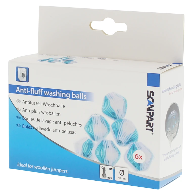 Anti-pluis wasballen, set van 6 stuks