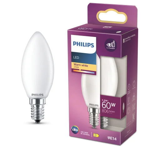 LED Lamp 60W E14 806Lm kaars mat